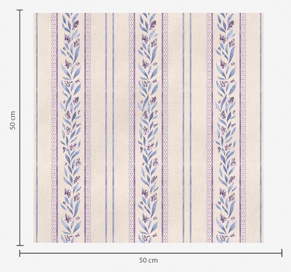 Carta da parati Righe verticali con vignette color lavanda, beige caldo, Parati fiori e piante classici, a00813 : Uwalls.it