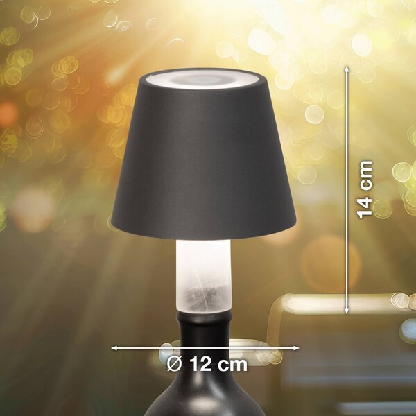 FH Lighting Lampada LED per bottiglie Fiocco, grigio sabbia, RGBW, IP54, dimmerabile, Alluminio / Grigio / Zincato, Soggiorno / Sala da pranzo, Metallo, Moderno