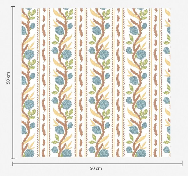 Carta da parati Strisce verticali a bouquet con fiori blu, Parati fiori e piante classici, a00816v2 : Uwalls.it