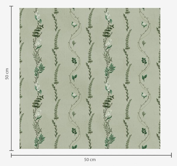 Carta da parati Viti verticali e rametti su sfondo verde tenue, Parati fiori e piante classici, a00817v1 : Uwalls.it