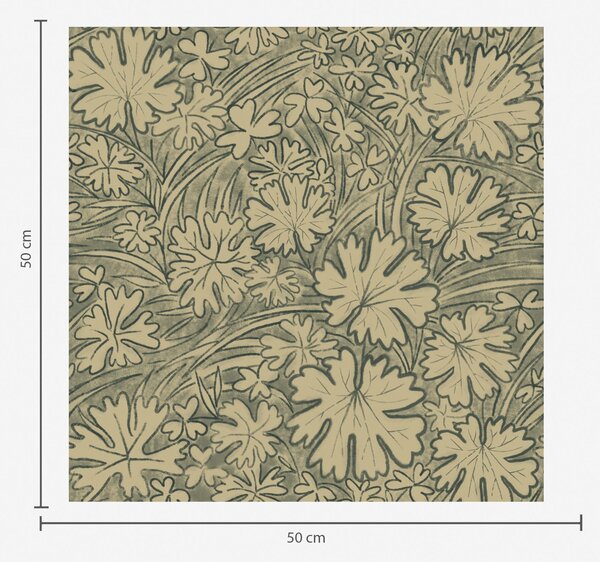 Carta da parati Foglie e erbe di campo nei toni del grigio-oliva, Parati fiori e piante classici, a00847v1 : Uwalls.it