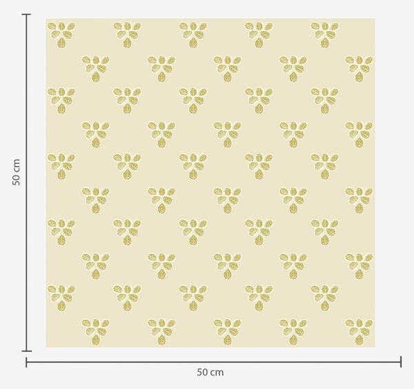 Carta da parati Piccola ripetizione: trii di foglie su sfondo crema-beige, Parati natura classici, Parati natura foglie classici, a00848 : Uwalls.it