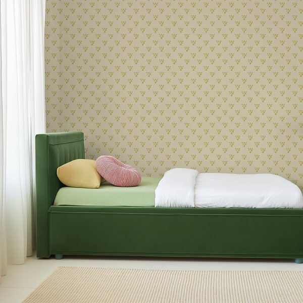 Carta da parati Piccola ripetizione: trii di foglie su sfondo crema-beige, Parati natura classici, Parati natura foglie classici, a00848 : Uwalls.it