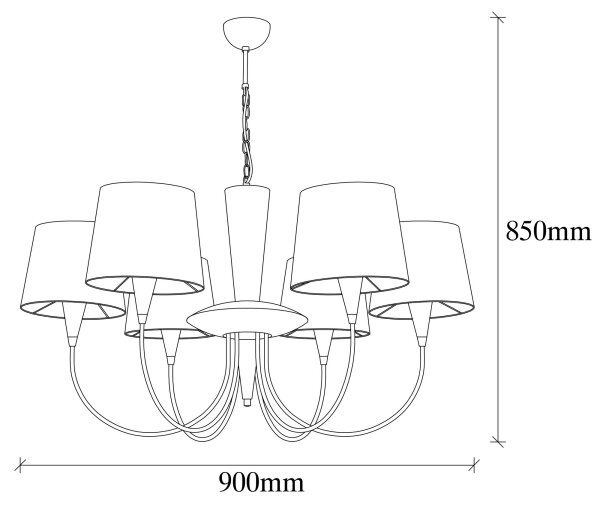 Lampadario a catena PARDO 6xE27/40W/230V oro/crema
