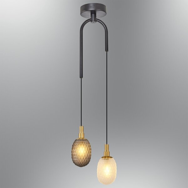 Lampadario su cavo CACTUS 2xG9/5W/230V grigio/bianco