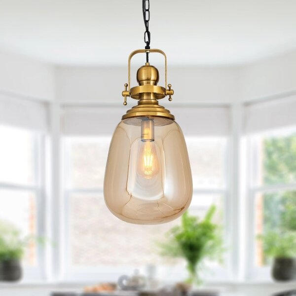 Lampadario a catena BOTTLE 1xE27/40W/230V dorato