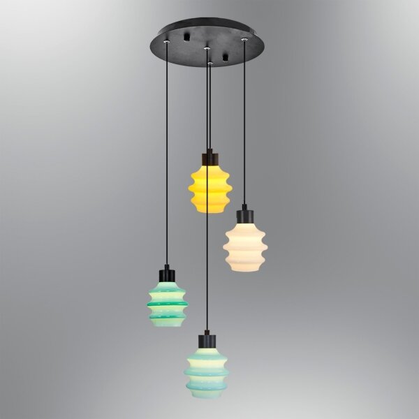 Lampada a sospensione su cavo CACTUS LED/12W/230V 3000K verde/giallo/bianco