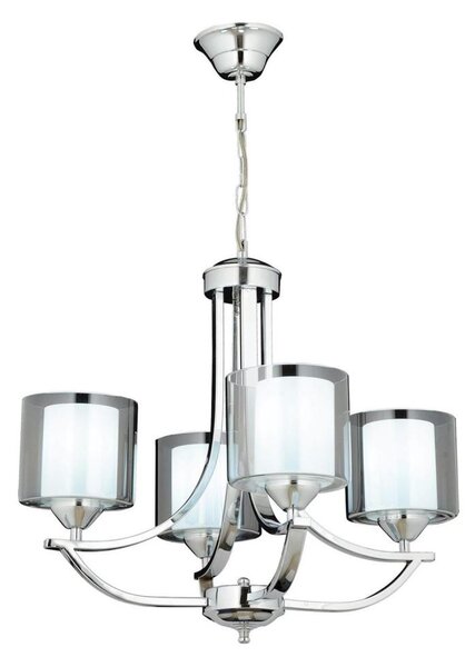 Lampadario a sospensione con catena NOVARA 4xE27/40W/230V cromo lucido