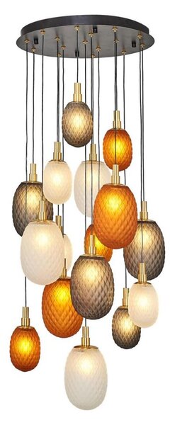 Lampadario a sospensione con cavo CACTUS 16xG9/5W/230V rame/grigio/bianco