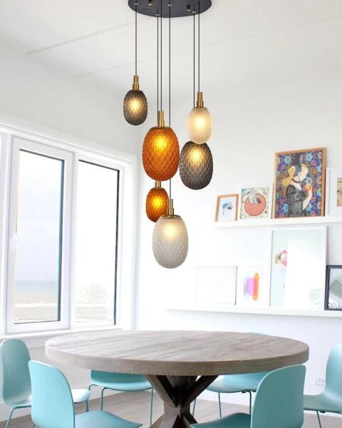 Lampadario su cavo CACTUS 6xG9/5W/230V rame/grigio/bianco