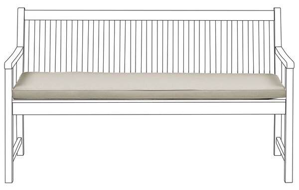 Cuscino per sedile da esterno Cuscino per panca resistente all'acqua in poliestere taupe 152 x 54 cm Giardino Beliani