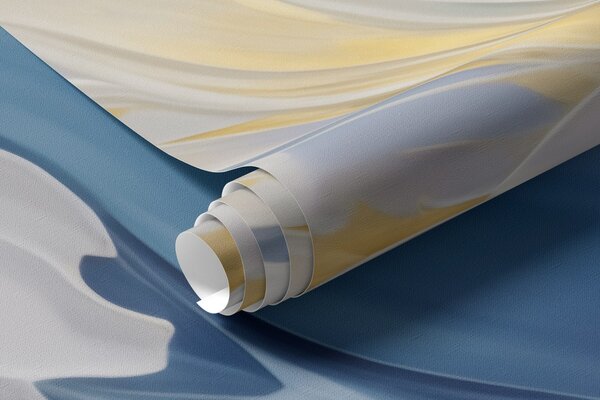 Carta da parati Grande peonia bianca in stile pittura a olio su sfondo blu-giallo, Carta da parati lastrazione, w09511 : Uwalls.it