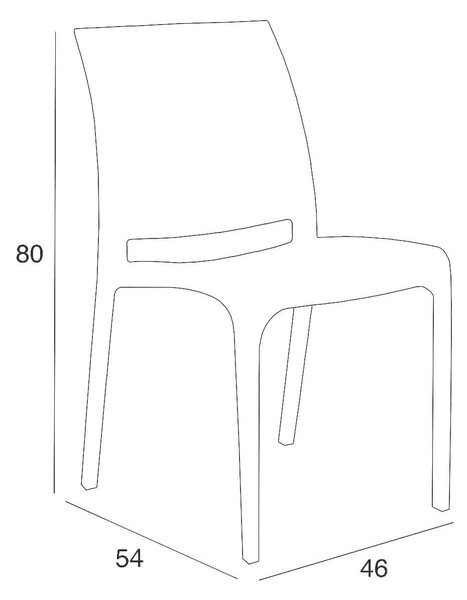 VOLGA - sedia da giardino in plastica set da 4