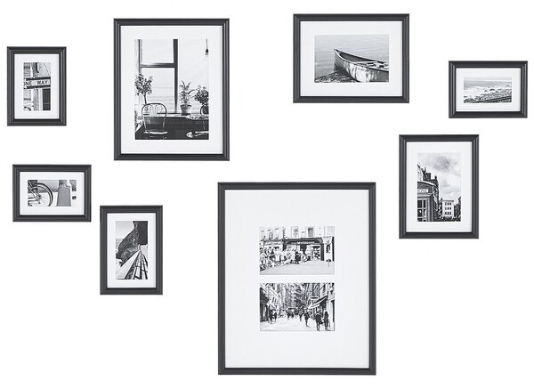 Set di 8 Foto incorniciate Nero Varie dimensioni Modern Decor Gallery Ganci Beliani