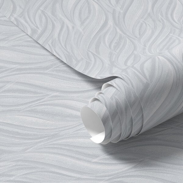 Carta da parati Onde spazzolate con texture, blu-grigio freddo, Parati astratta classici, a00688v3 : Uwalls.it