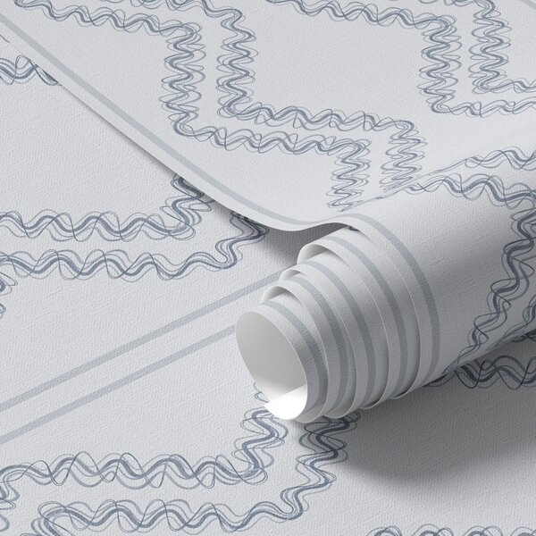 Carta da parati Zigzag in pizzo, blu freddo, Parati astratta classici, a00689v1 : Uwalls.it
