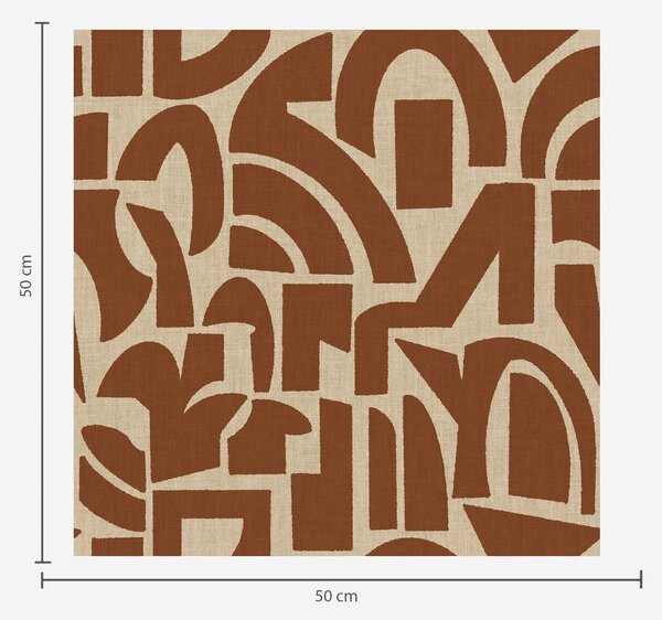 Carta da parati Forme geometriche in terracotta su lino, Parati astratta classici, a00774 : Uwalls.it
