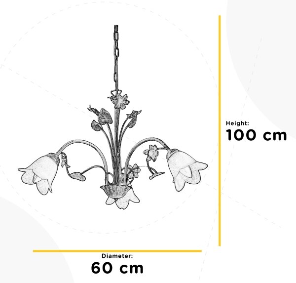 ONLI - Lampadario a sospensione con catena BOTTON DORO 3xE14/6W/230V