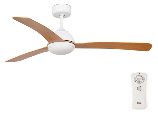 FARO 33341 - Ventilatore da soffitto GRID bianco/marrone + telecomando