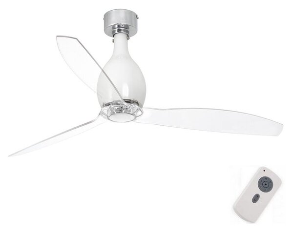 FARO 32020 - Ventilatore da soffitto MINI ETERFAN bianco/limpido + telecomando