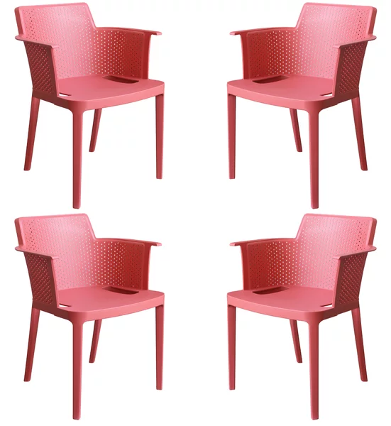 MAKKA - poltrona da esterno ed interno in plastica set da 4