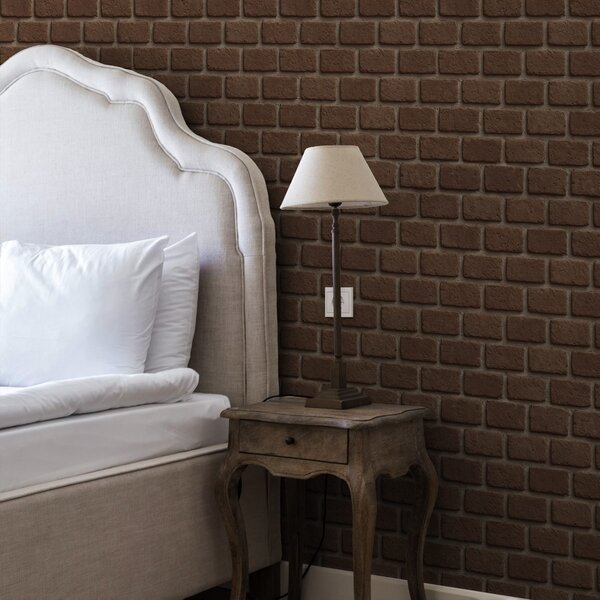 Carta da parati Texture rustica in mattoni marroni, Parati classici in stile loft, a00879 : Uwalls.it