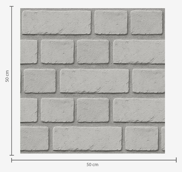 Carta da parati Texture mattone grigio chiaro con bordi sfumati, Parati classici in stile loft, a00878 : Uwalls.it