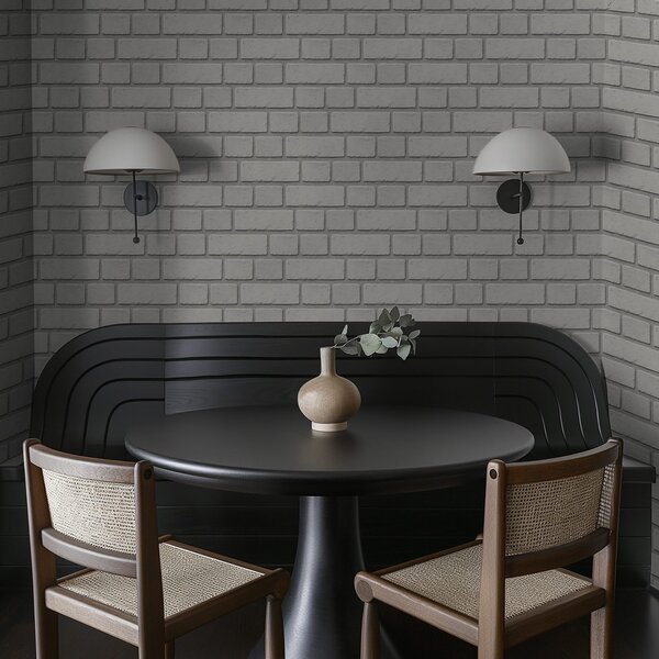 Carta da parati Texture mattone grigio chiaro con bordi sfumati, Parati classici in stile loft, a00878 : Uwalls.it