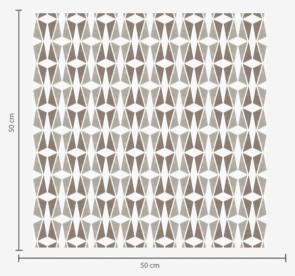 Carta da parati Tessellatura a rombi color tortora e bianco, stile metà secolo, Parati astratta classici, a00905 : Uwalls.it