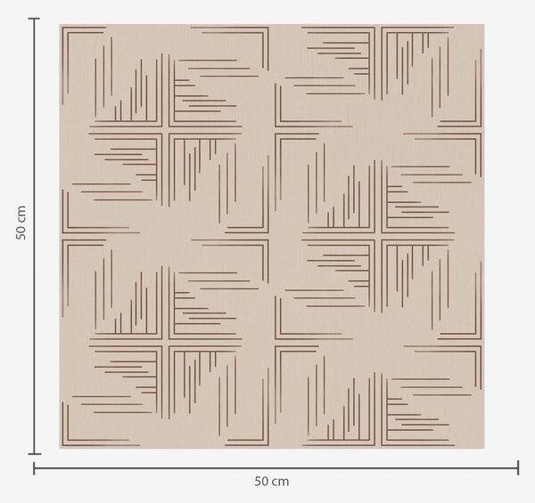 Carta da parati Blocchi angolari in cacao sfalsati con accenti di linee sparse, beige, Parati astratta classici, a00912 : Uwalls.it
