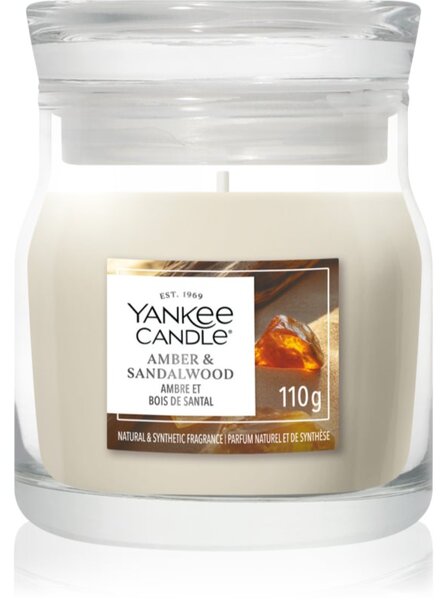 Yankee Candle Amber & Sandalwood candela profumata Signature 110 g