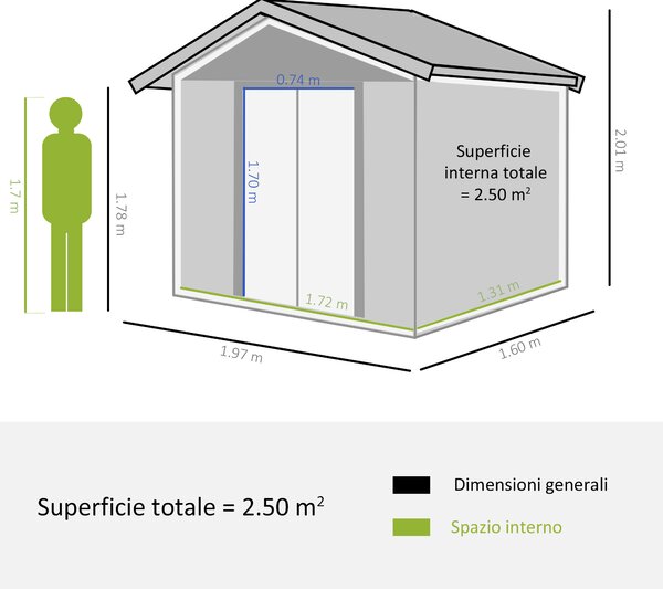 Outsunny Casetta da Giardino in acciaio e PP con Prese d'Aria e Base, 197.5x160x178-201cm, Marrone|Aosom