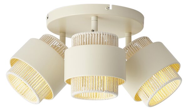 Faretto da soffitto moderno beige a 3 luci con faretti orientabili - Kora