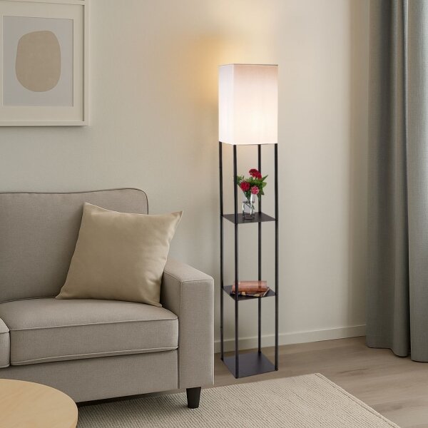 Brilagi - Lampada da terra con mensole GRADUS 1xE27/40W/230V 150 cm nero/bianco