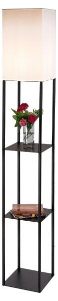 Brilagi - Lampada da terra con mensole GRADUS 1xE27/40W/230V 150 cm nero/bianco
