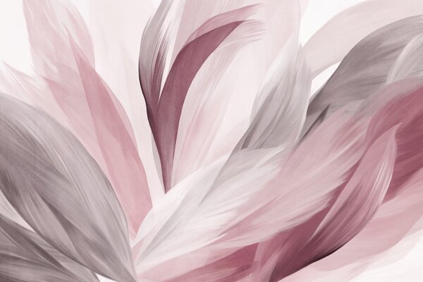 Carta da parati Piume astratte con texture in rosa, bianco, grigio e varie sfumature, sovrapposte, Carta da parati lastrazione, w09531v2 : Uwalls.it