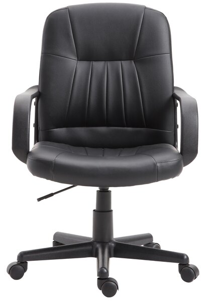Vinsetto Sedia da Ufficio Ergonomica Poltrona Scrivania Girevole Altezza Regolabile Schienale Alto Ecopelle Nero|Aosom