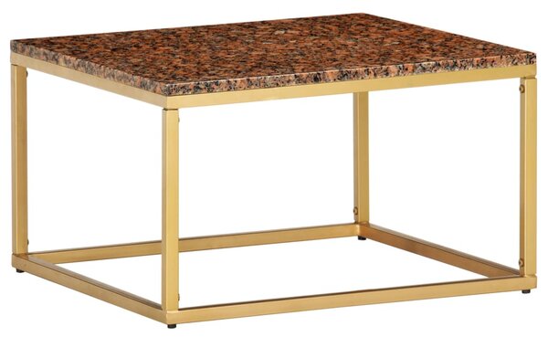 Tavolino da Caffè Rosso 60x60x35 cm Pietra Vera Testura Marmo