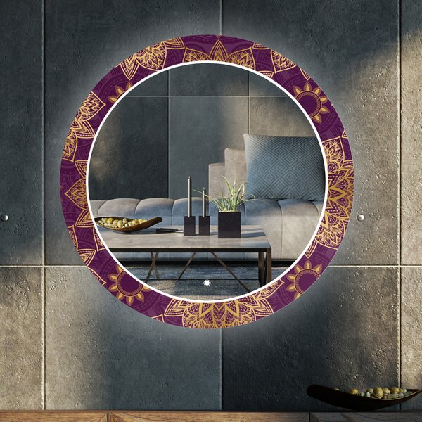Specchio Decorativo Rotondo Retroilluminato a LED Per Il Salone - Gold  Mandala