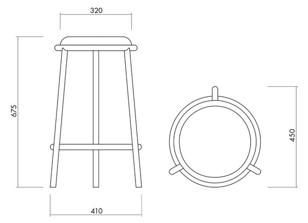 Sedia da bar burgundy in metallo (altezza della seduta 68 cm) Hogo – noo.ma