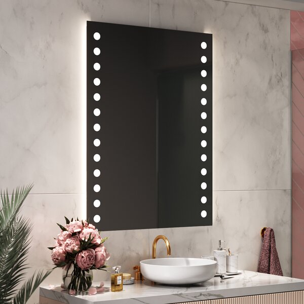 Specchio Da Bagno Con Fasce Laterali Sabbiate Retroilluminate LED
