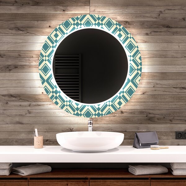 Specchio Decorativo Rotondo Retroilluminato a LED Per Il Bagno - Abstrac Seamless