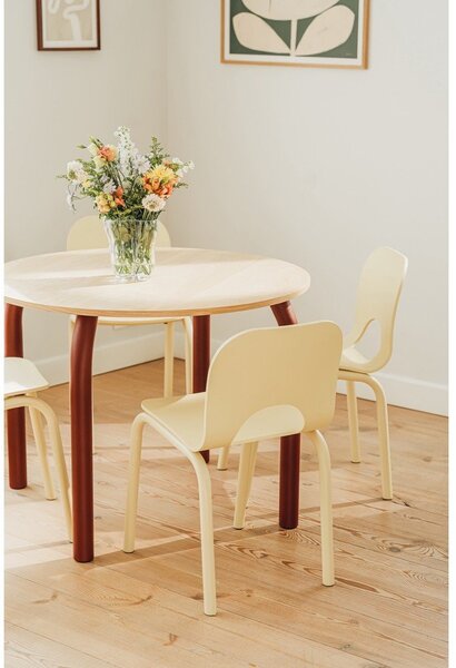 Tavolo da pranzo rotondo con piano effetto rovere ø 100 cm Meko – noo.ma