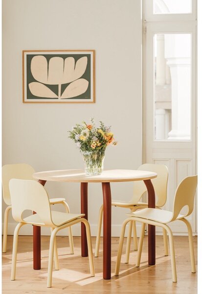 Tavolo da pranzo rotondo con piano effetto rovere ø 100 cm Meko – noo.ma