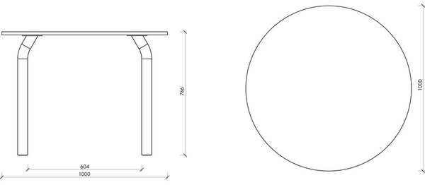 Tavolo da pranzo rotondo ø 100 cm Meko – noo.ma