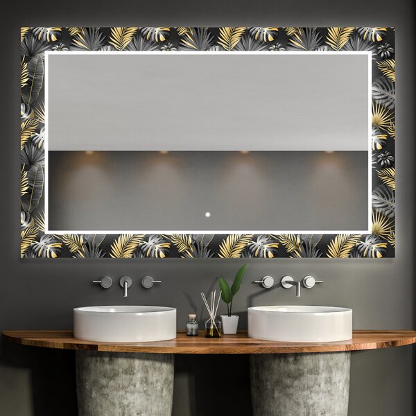 Specchio Decorativo Retroilluminato Per Bagno - Goldy Palm