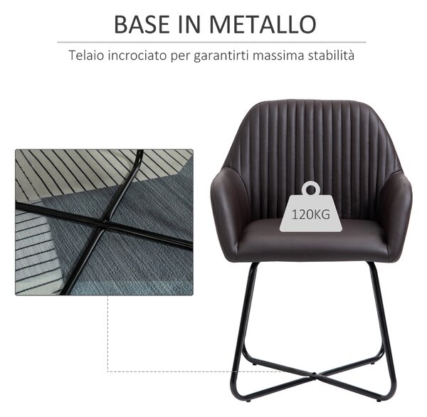 HOMCOM Set di 2 Sedie Sala da Pranzo, Sedie da Cucina Imbottite in Velluto con Gambe in Metallo, Sedie da Ufficio e Salotto, 49x50x77cm, Giallo