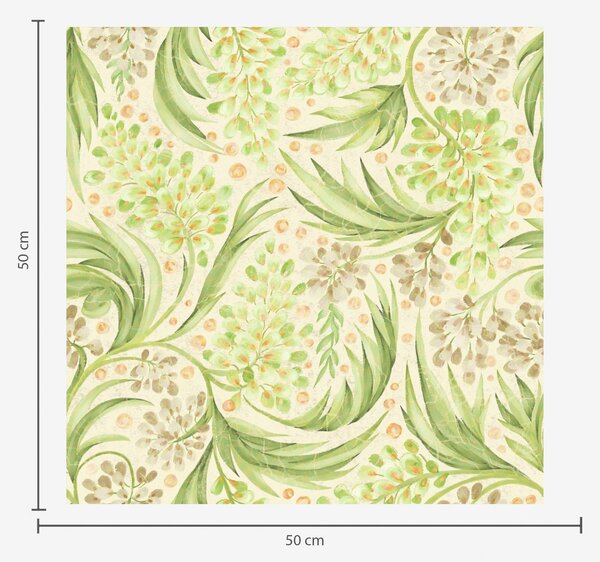 Carta da parati Motivo floreale leggero in delicate tonalità di verde, Parati fiori e piante classici, a00853 : Uwalls.it