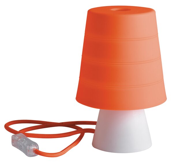 Lume Paralume Silicone Arancione Lampada Moderna E14 Ambiente I-drum/l Ara