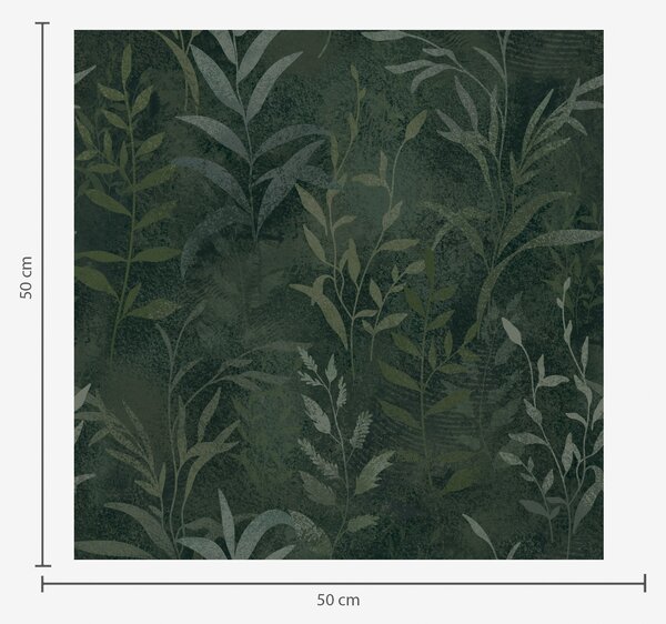 Carta da parati Sfondo verde scuro con rami di foglie traslucidi, Parati fiori e piante classici, a00888 : Uwalls.it